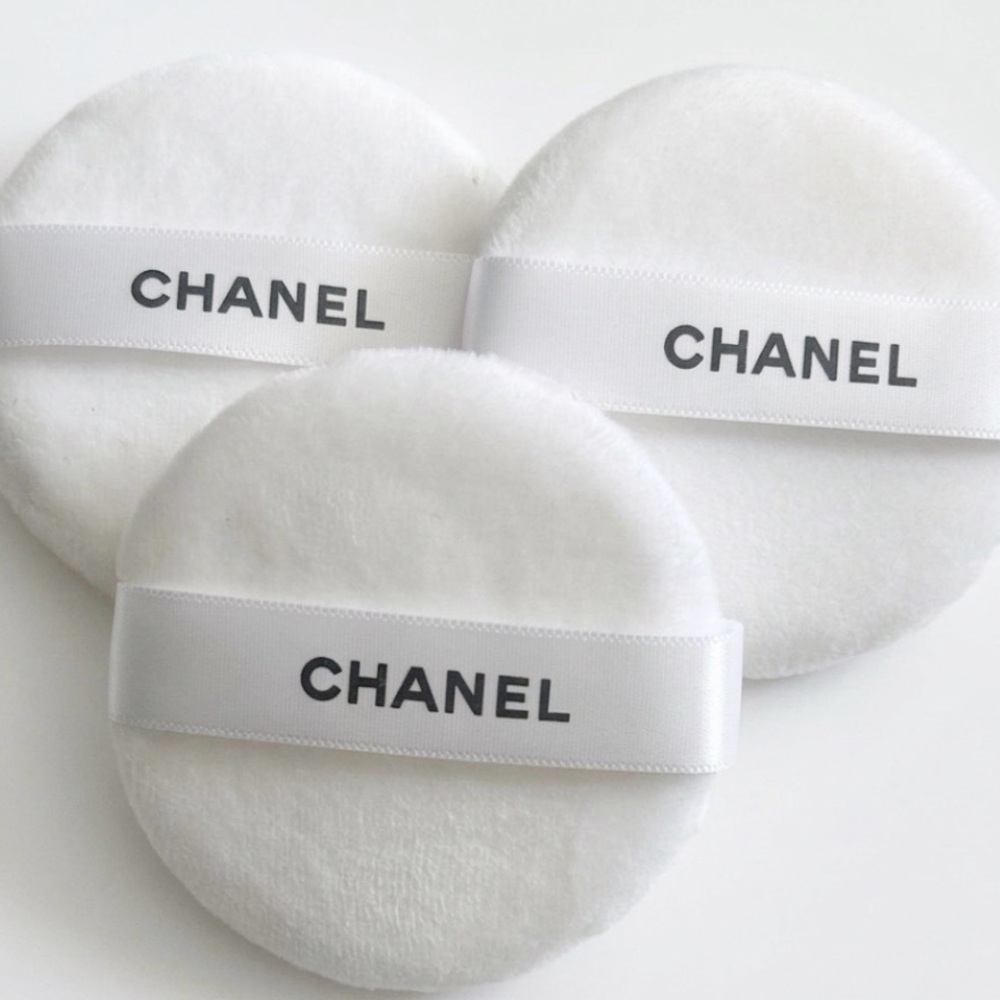 Chanel Velour Powder Puff 3pc Set